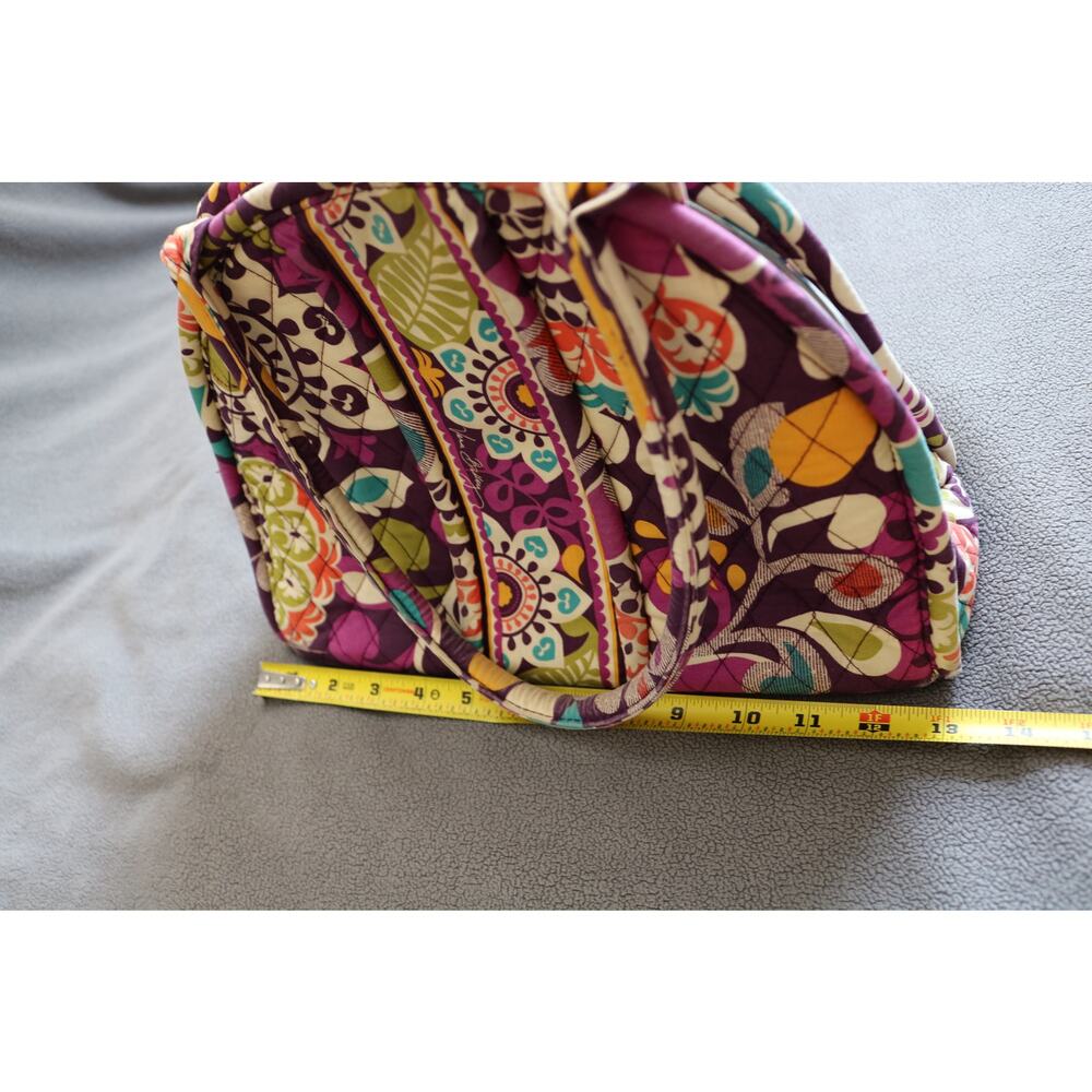 VERA BRADLEY Plum Crazy  Eloise Handbag Floral Shoulder Kisslock Purple Retired - Picture 2 of 11